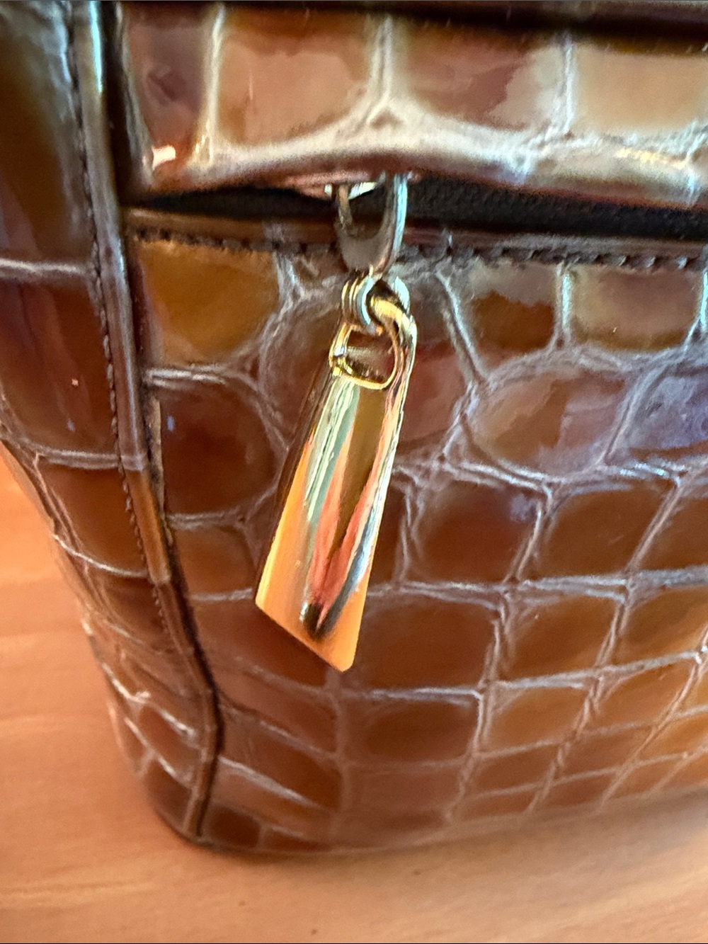 Frenchy of California Vintage 1970’s Crocodile-Embossed PVC Leather Shoulder Bag - Picture 9 of 13